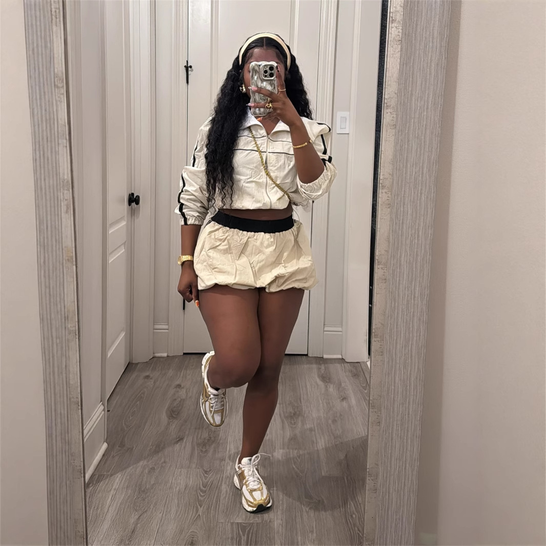 2025S Designer Women S Set Summer Open Umbilical Zipper Sleeve Top Waist Bag Hip Short Skirt Set For Women