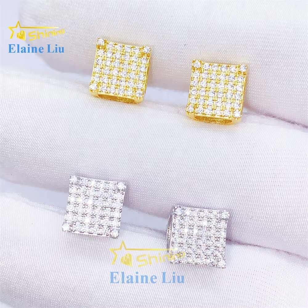 Fashion Jewelry High Quality Vvs Moissanite Diamond 925 Sterling Silver Moissanite Stud Earrings