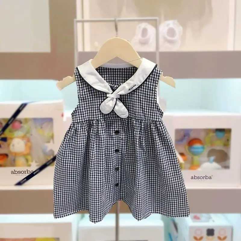 2023 New Summer Childrens Clothing Set Fashion Brother sisters Set Plaid Boys Shirt Two Piece Girls Baby Stripe Dress S2548