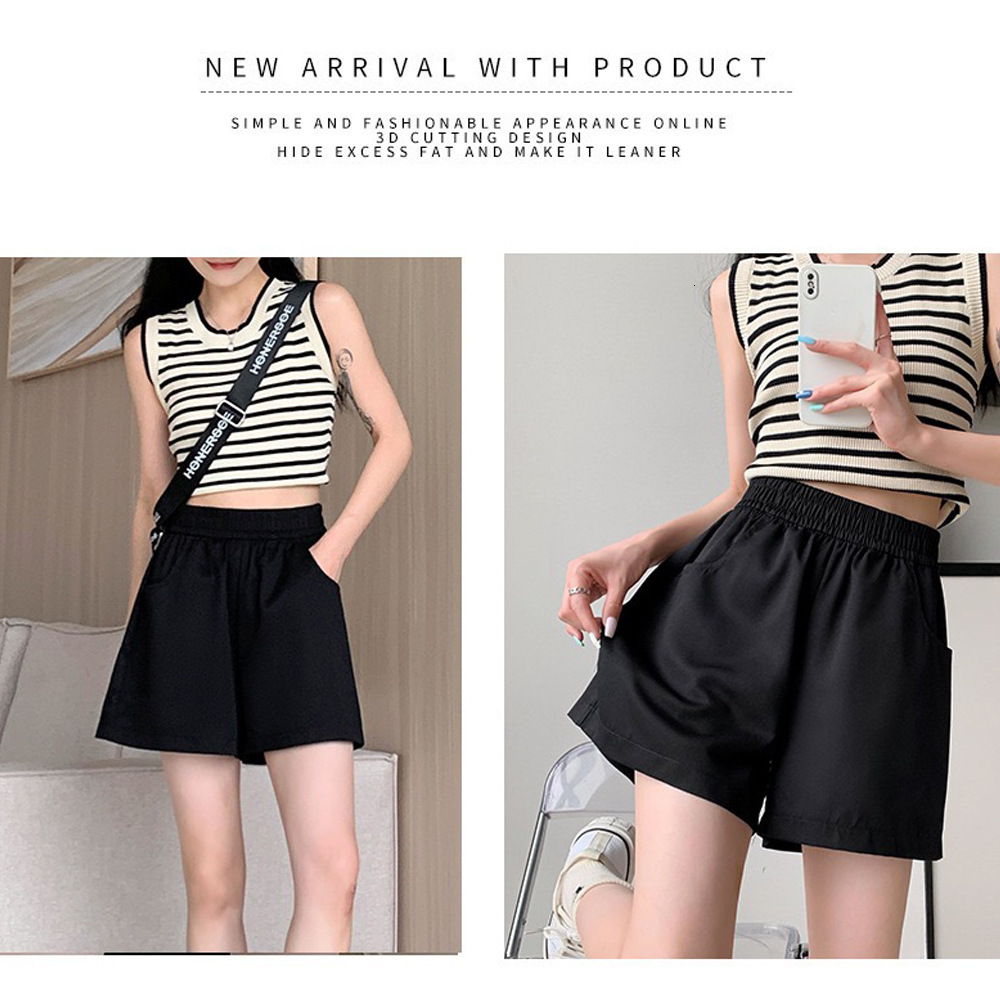 2025 New Designer Shorts Summer Casual Shorts Washed Work Loose High Waisted Wide Leg Pants Women Korean Versatile Three Quarter Pants