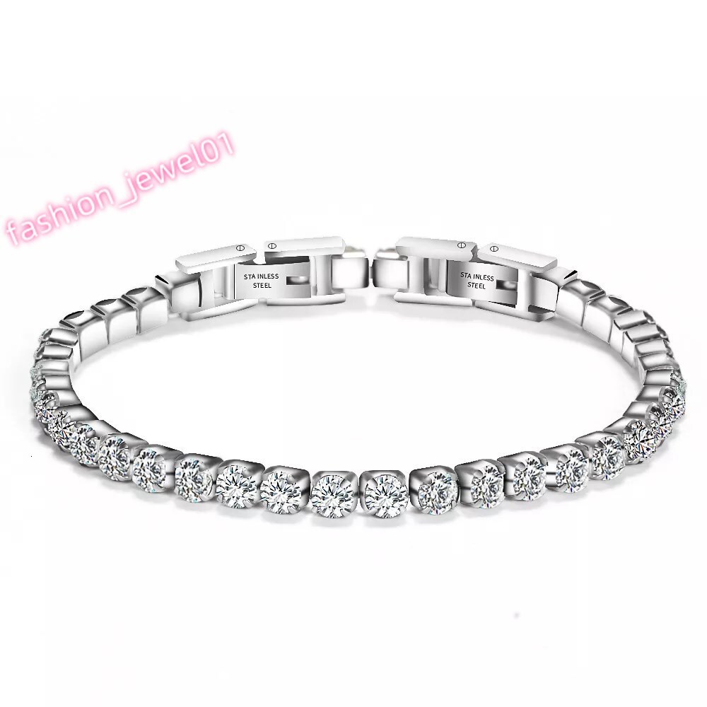 SDA 3 mm Tennis Zircone Bracelet Stainless Steel Black Moissanite Chain Jewelry Set