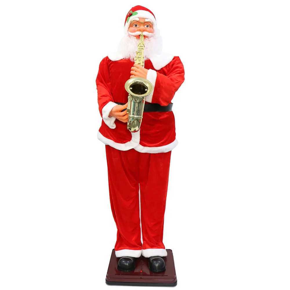 70 Inch Christmas Life Size Animated Rock Singing and Dancing Santa Claus Collapsible Decoration Collection for Hotel Doorway Z251108