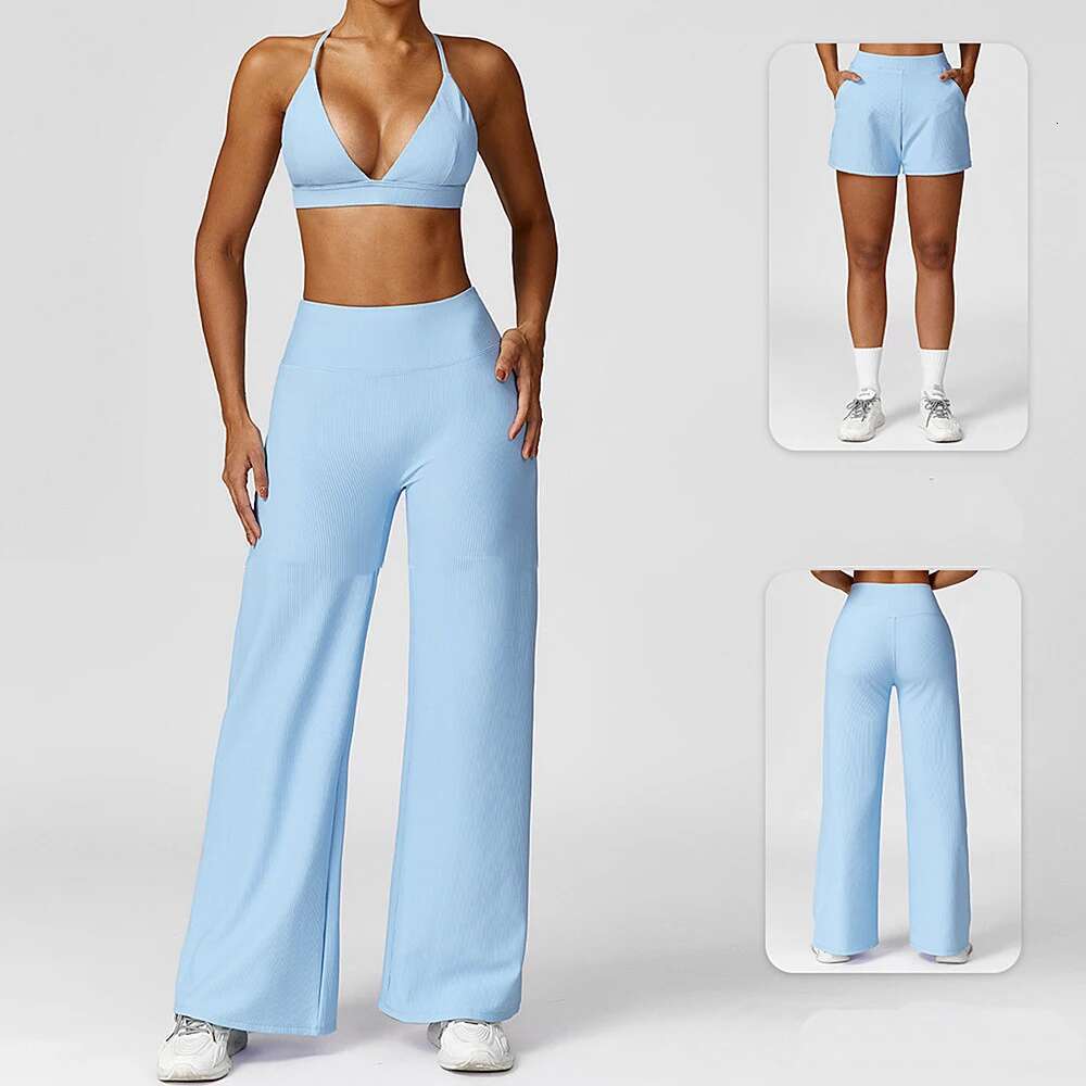 1/2PCS Ribbed Gym Workout Clothes Push Up Sportswear Yoga Suits For Women Fiess Set Tracksuits Sports Bra Leggings