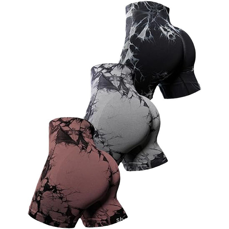 2025S Designer Shorts For Women New Pants For Women High Hip Tight Waist Running Fitness Tie Dyeing Yoga Shorts Three Point Sports Shorts Beach Pants