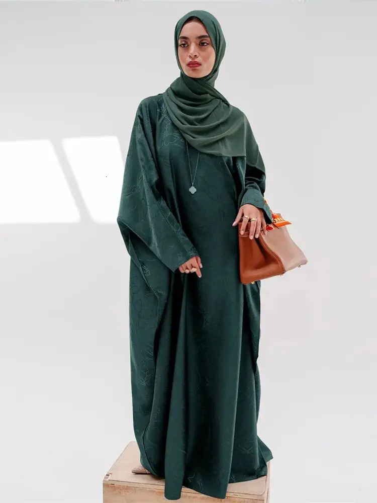 Satin Abaya Damen Dubai Arab Muslim Kaftan African Dress Prayer Women Caftan Marocain Robe Musulmane Vestidos 250409