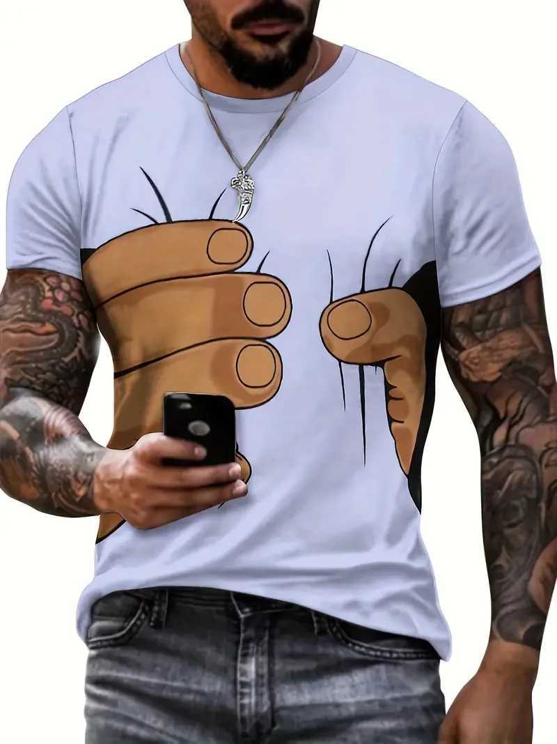 Visual Illusion 3D printed T-shirt for mens designer clothing summer womens casual street short sleeved top fun oversized childrens T-shirtXJ250409