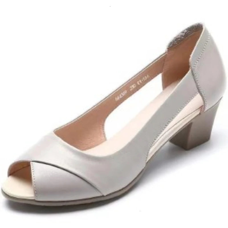 Women Shoes Peep Toe Pumps Hollow Outs High Heels Sandals Boat Shoes Platform Pumps Woman Open Toe Sandalias mujer Summer 250402