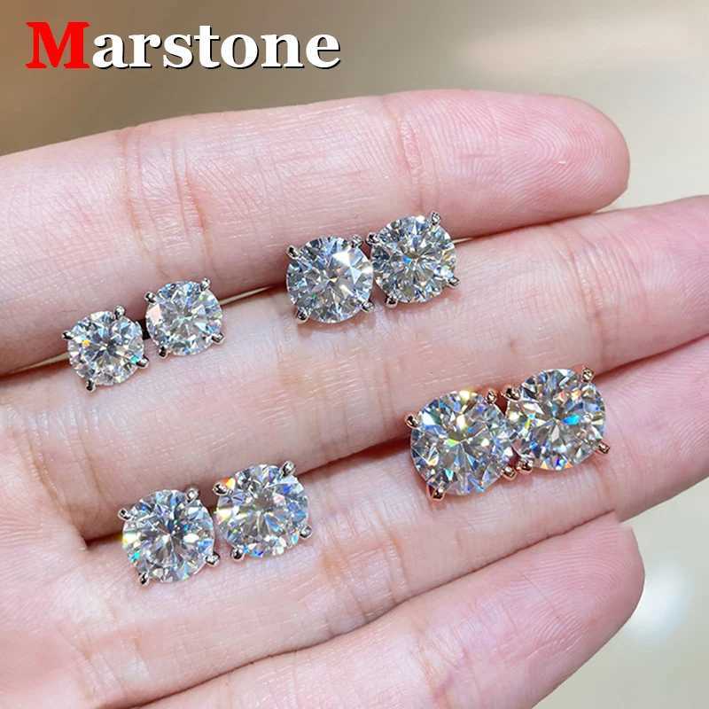 Premium 0.5-2CT Moissanite Diamond Stud Earings for Women Original 925 Silver Plated 18k White Gold Top Quality Thread Earrings Z250408