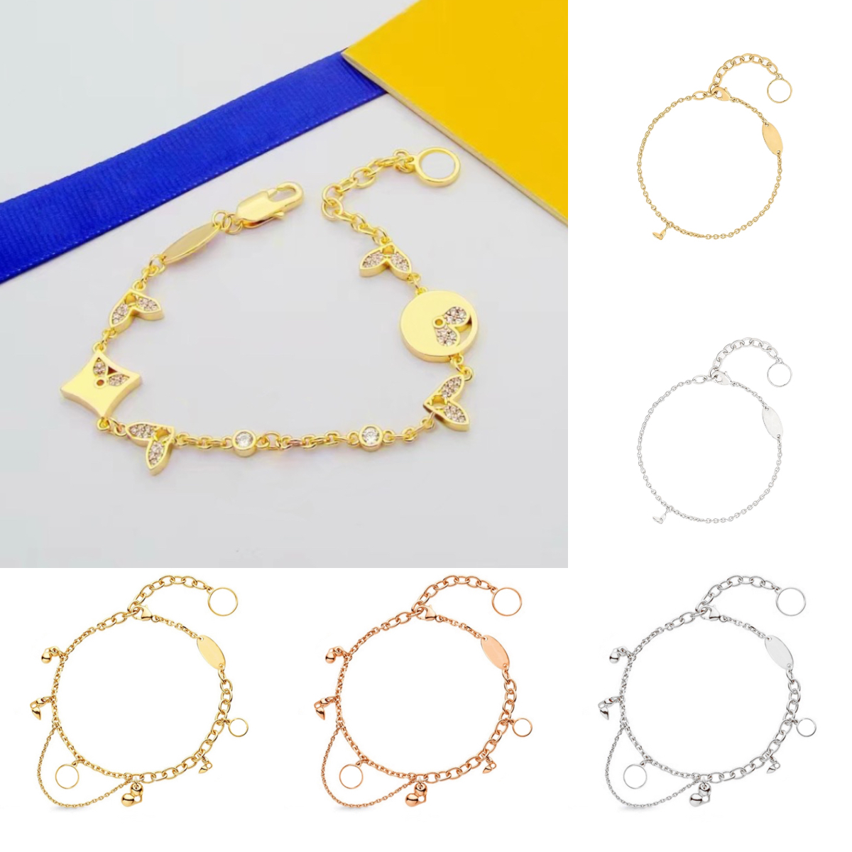 New style bracelets designer jewelry luxury bracelet women flower chain designer letter jewelry wedding lovers luxury bracelet silver letter vintage bracelet