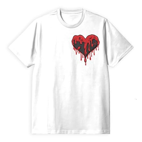 T shirt for Mens AJ Bred Black and Red Reimagined Shirt, Dripping Heart, Shirts Match Sneakers 2D Sneaker Graphic Tee Casual Tops Clothes Short sleeve