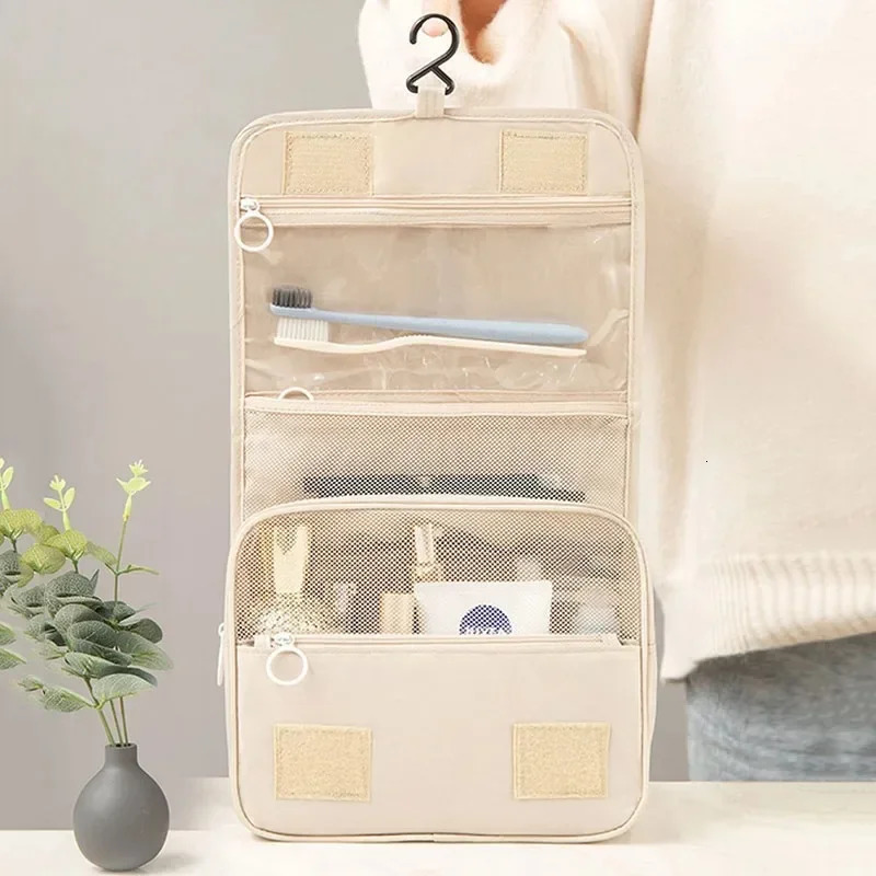 High quality travel makeup bag waterproof toilet organizer womens Necester bathroom hook face storage 250408