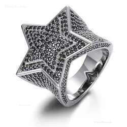 Men Band Rings Women Hiphop Fine Jewelry Iced Out Gold Plated Sterg Sier VVS Moissanite Dia Star Ring With GRA Certificate123