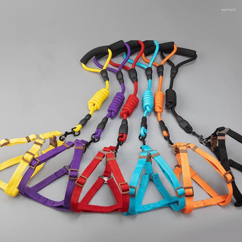 Update Pet Leash Collar Supplies Nylon Dog Rope And High Quality Chest Back Set