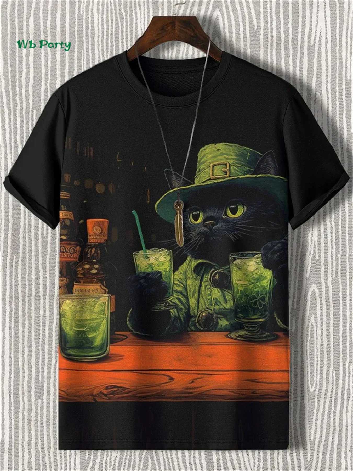Cat pattern mens T-shirt 3D printed interesting animal short sleeved T-shirt oversized top summer daily outdoor casual mens clothingXJ250409