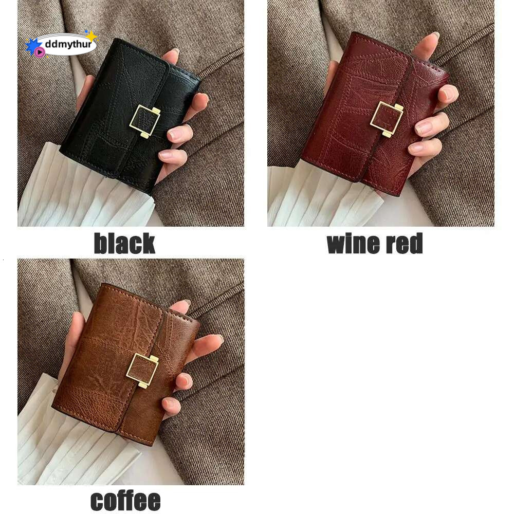 Women Wallet Vintage Short Leather Small Mini Female Fashion Multi-Card Card Holder Coin Purse Multi-functional Clutch Bag ddmythur