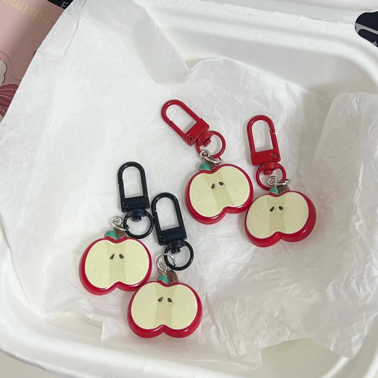 Cute red ple keychain Girlish Heart best friend backpack pendant gift Accry Fun food game backpack AccryXJ250409