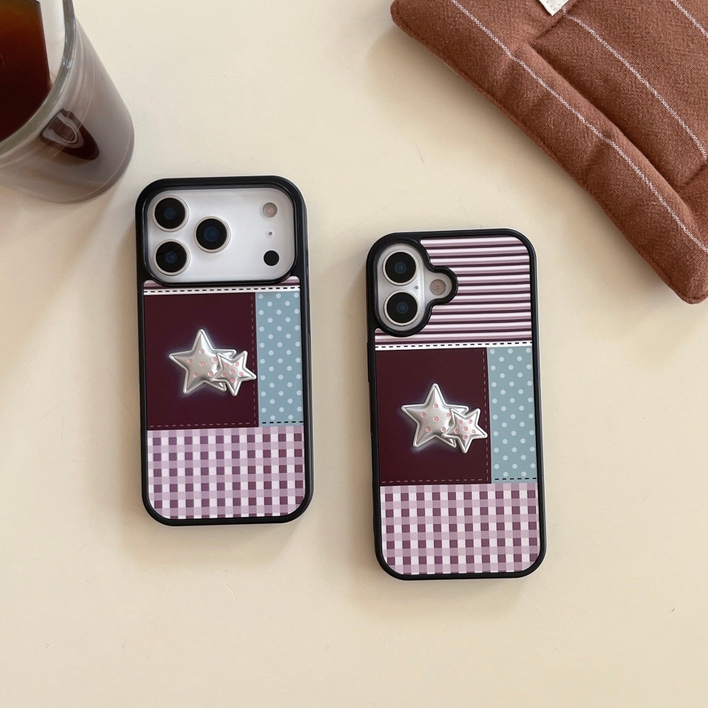 Spliced 3D Star Phone Case Compatible with iPhone 17/16 Pro Max Shockproof Case 15/14 Pro Protective Cover