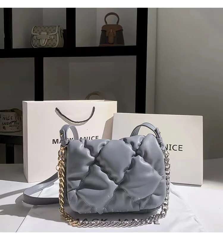 Autumn Winter Fashion Pleated Soft Leather Square Women's Handbag Lady Purse Female Shoulder Messenger Casual Bag