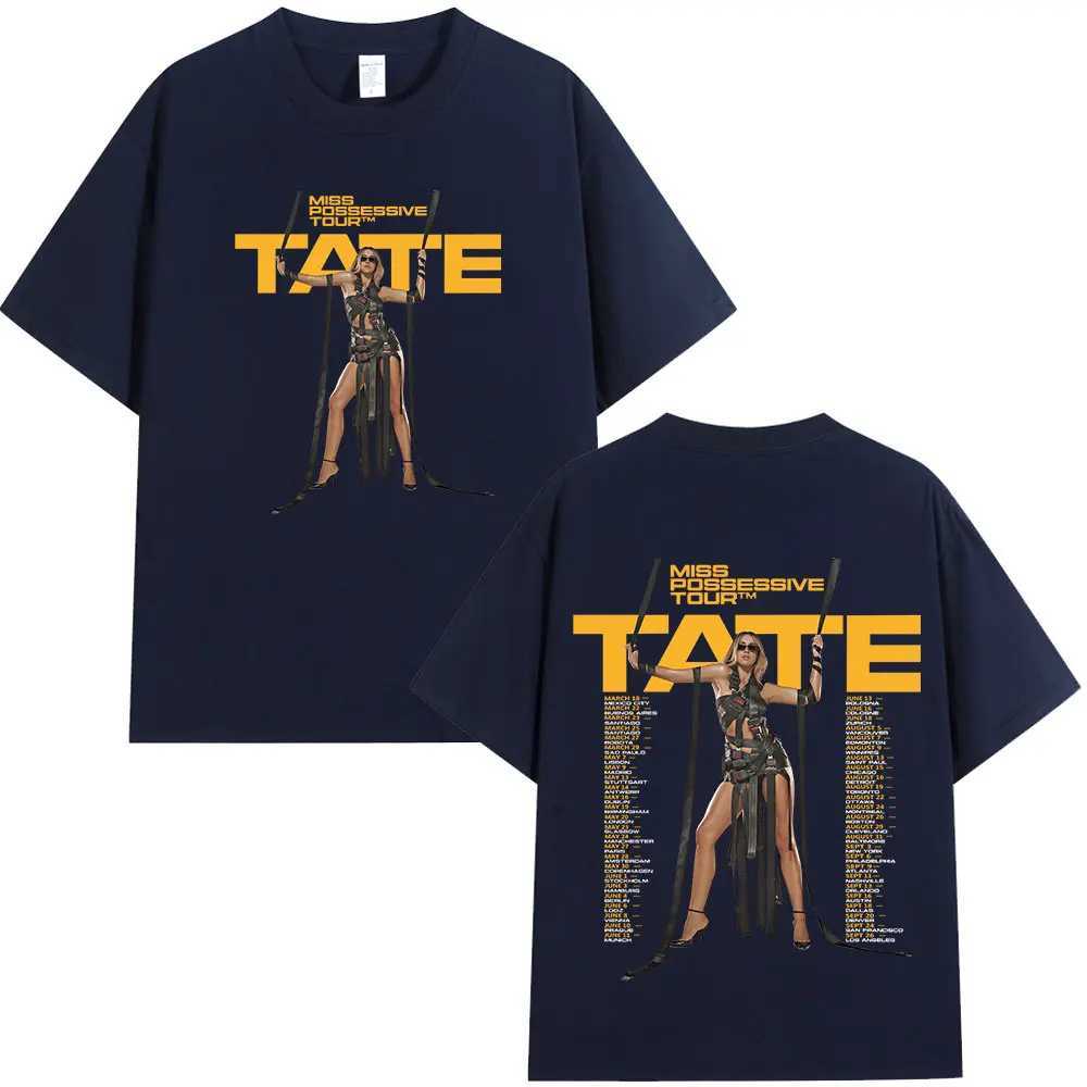 Tate McRae exclusive tour 2025 T-shirt mens Harajuku O-neck short sleeved T-shirt cotton casual T-shirt fan giftXJ250409
