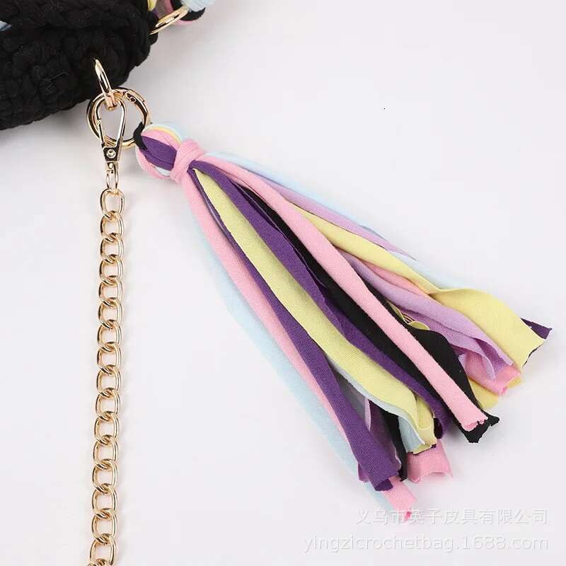 Women'bag 2024 New Crochet Cloth Strip Handmade In Stock Finished Chain Small Square Bag Designer Handbag