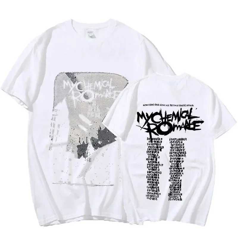 My Chemical Romance 2007 Tour Double sided Printed T-shirt Candle Punk Band Logo Short Sleeve T-shirt Cotton Harajuku T-shirtXJ250409