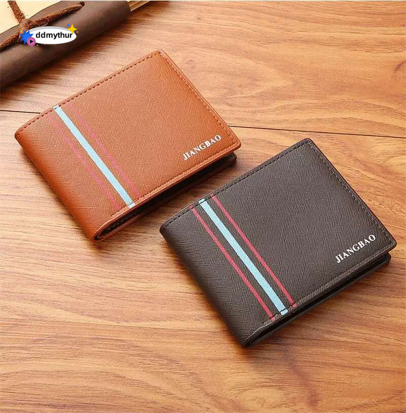 Men's Short pu Leather Purses Top Quality Vintage Credit Card Holder Male Purse Simple High-Quality Wallet For Men ddmythur