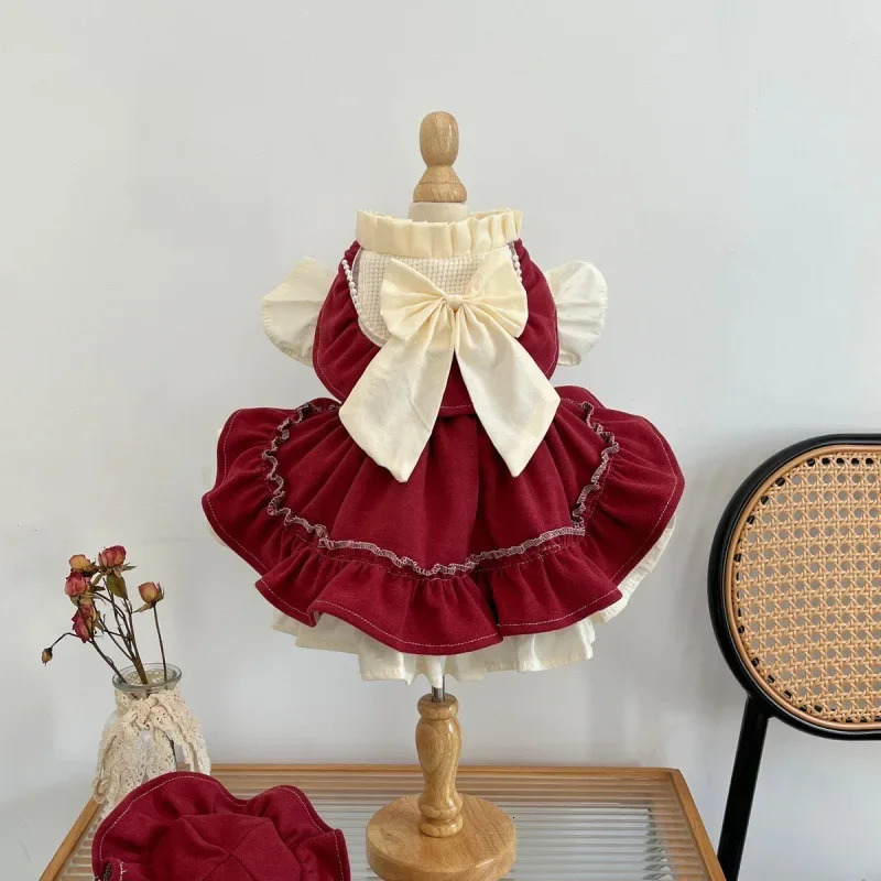 Catskin Bow Princess Skin Pet Lolita Dress Teddy Bixiong Yorkshire Terrier Dogskin 250409