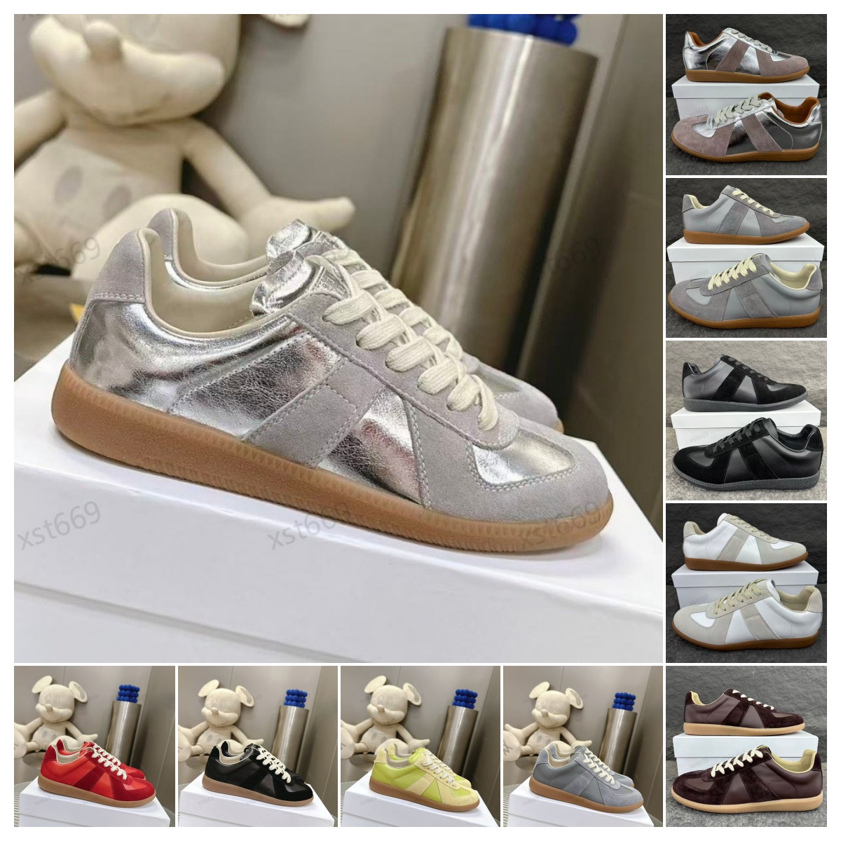 Top quality margela shoes gats designer shoes mm6 sneakers German Army Trainer Pale Blue White Painter Roseate Light Forest Beige Nutmeg Brown Nude