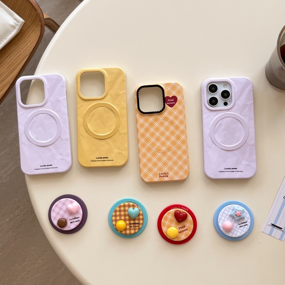 Plaid 3D Stand Origami Phone Case Compatible with iPhone 16 Pro Max Shockproof iPhone 15/14 Pro 13