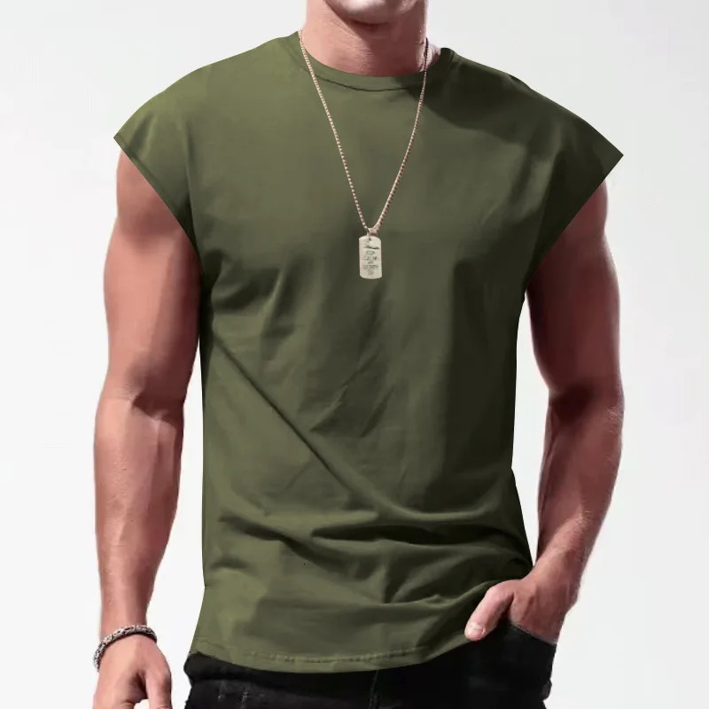 Summer mens mesh gym vest for quick drying loose fit fitness exercise wide shoulder sweatshirt sleeveless 250409