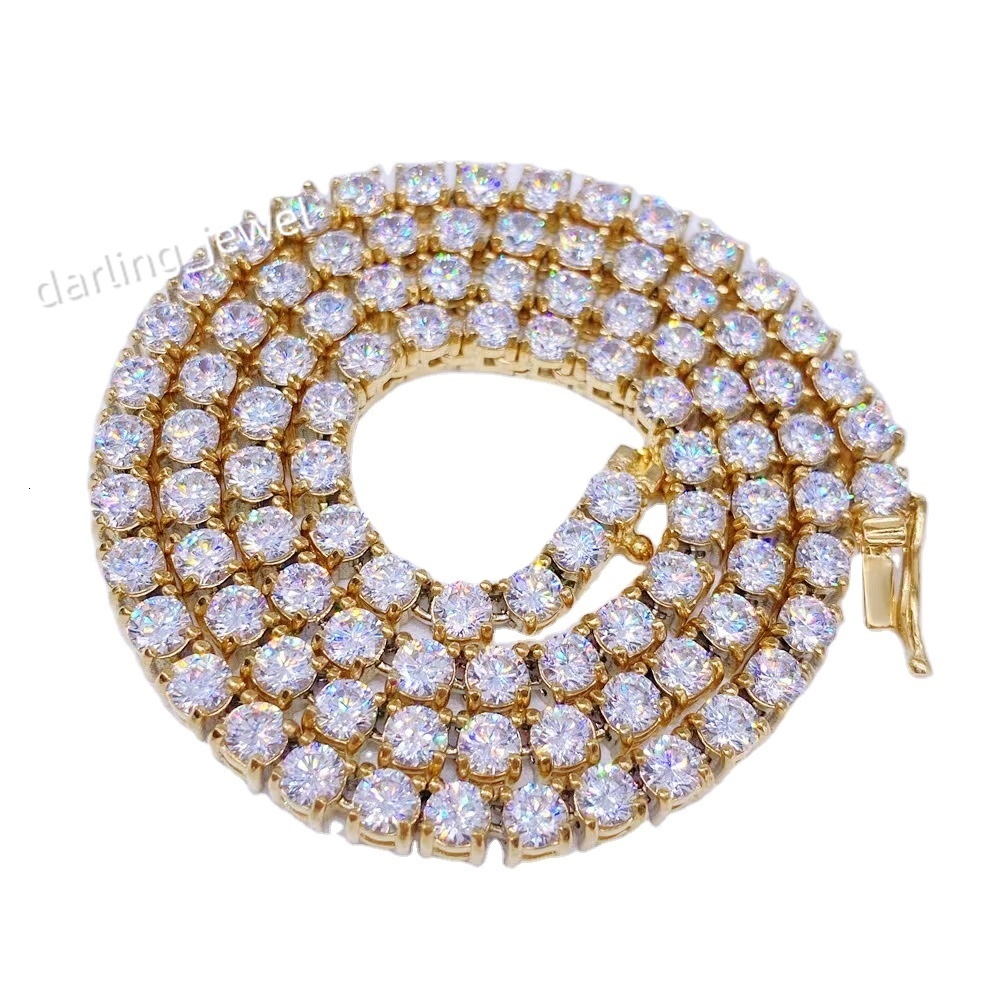 Fine Jewelry Selling 2mm-6.5mm D Color VVS Moissanite Tennis Chain Bracelet 925 Sterling Silver Moissanite Chain