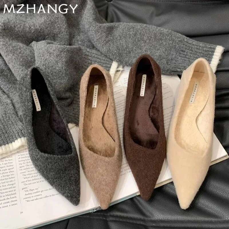 Pointed Toe Suede Sexy Mid Heels Women Shallow Elegant Sandals 2025 Trend Spring Party Shoes Pumps Mujer atos