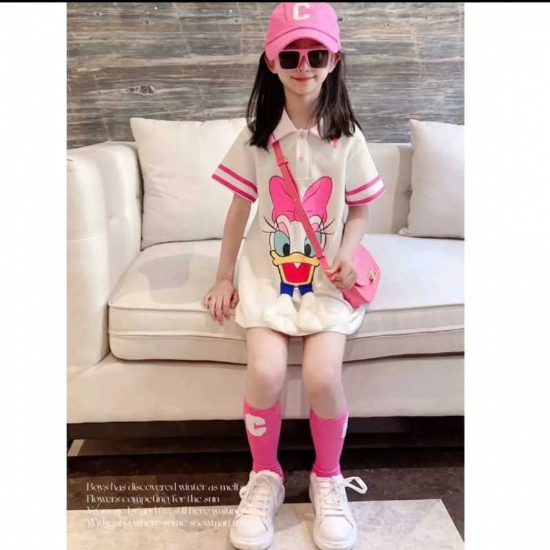 Boys Fashion Korean Edition Summer New Short Sleeve Set for Childrens Day Performance Sister and Brother Dress Girls POLO Skirt S2548
