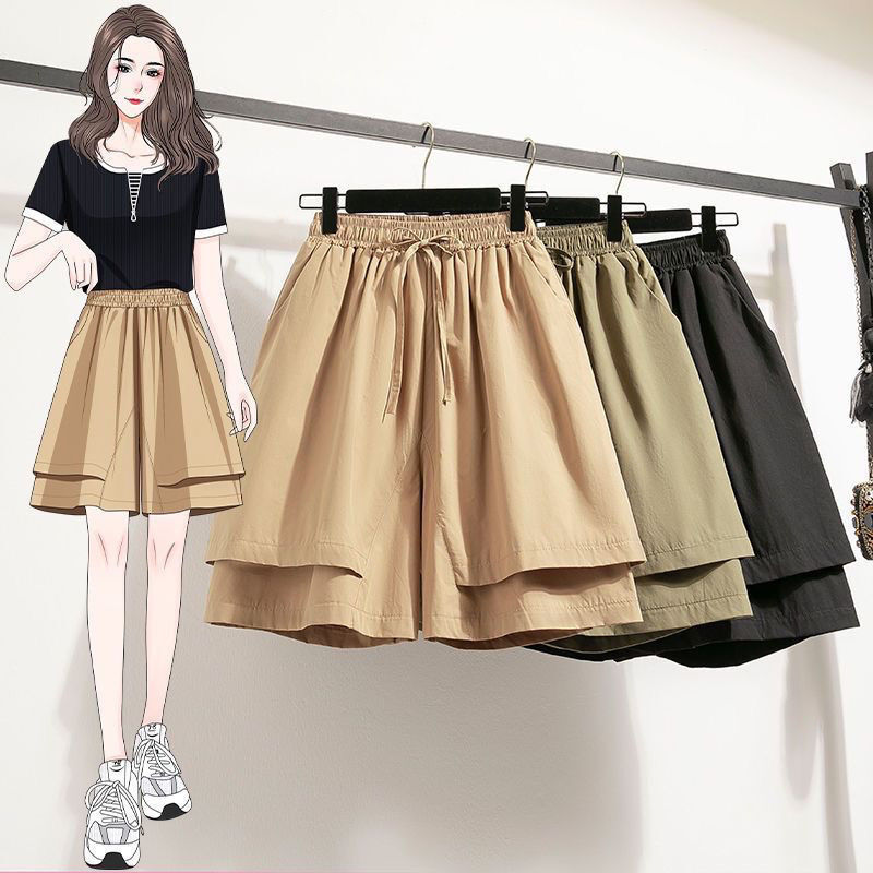 2025S Women s Designer Shorts Plus Size Sports Hot Pants Summer Quick Drying High Waist Fat Mm Loose Wide Leg Skirt Outdoor Leisure Vacation Beach Pan