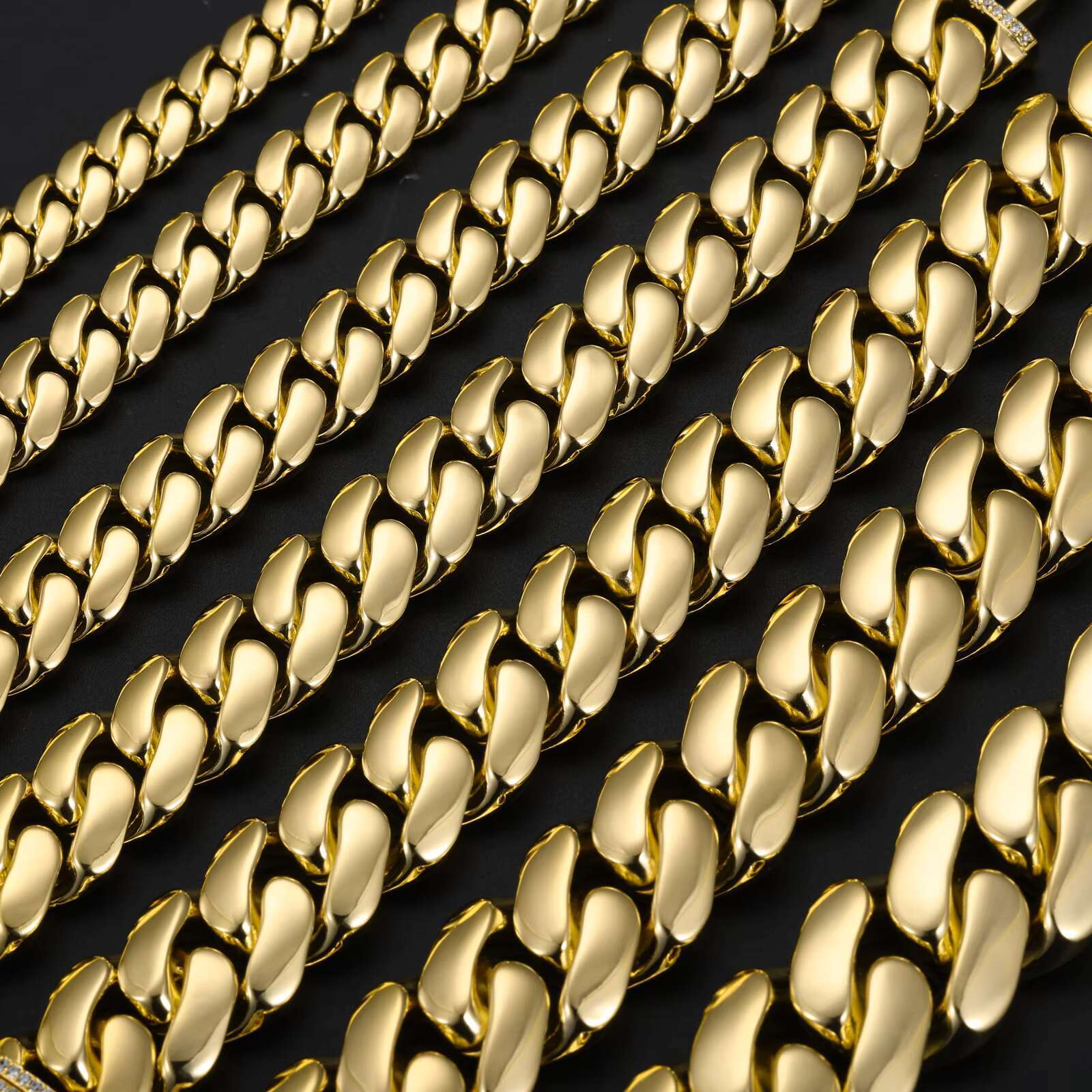 Cubana Luxury Wholesale Hip Hop Jewelry 14K 18K Gold Plated Miami Cuban Link Chain Bracelet Heavy Solid Custom Fashion Man Women