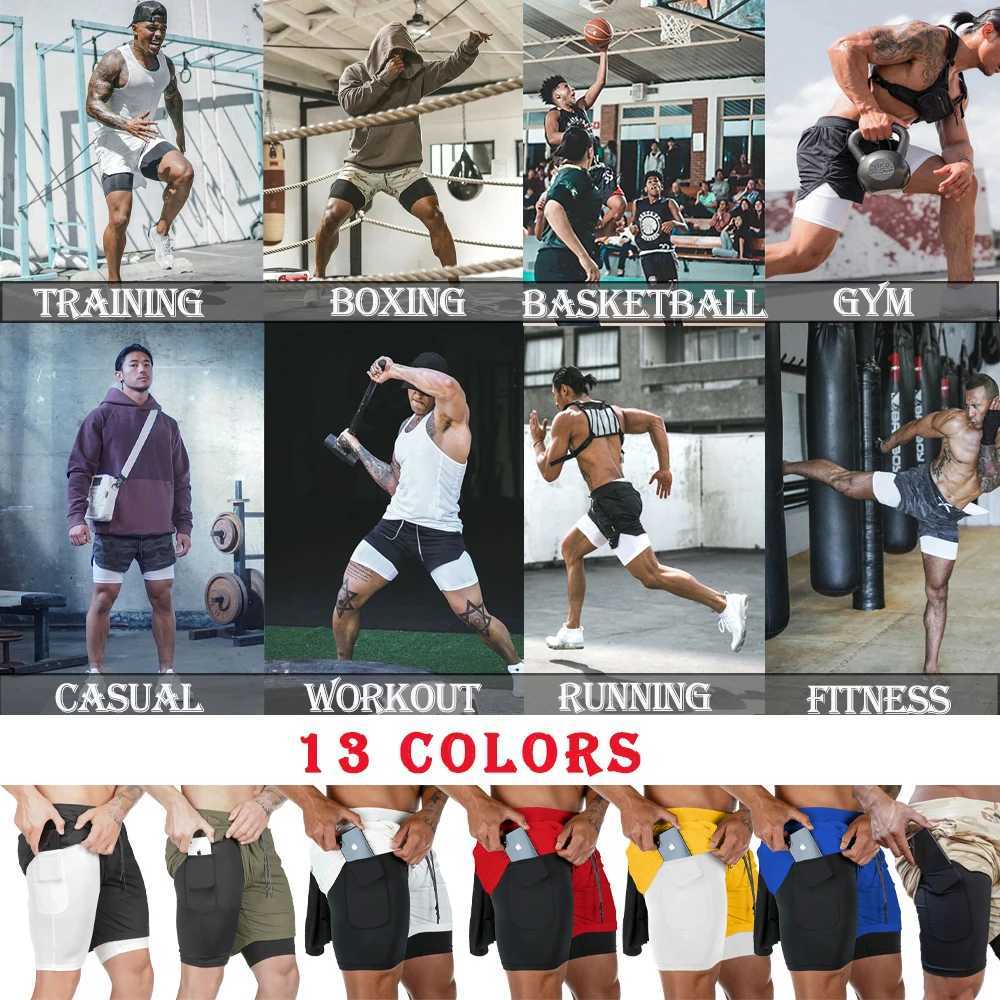 Mens Gym Shorts Camo 2 in 1 Performance Shorts Fitness Quick-drying Mesh Short Pants Double Layer Breathable for Men SummerC250409