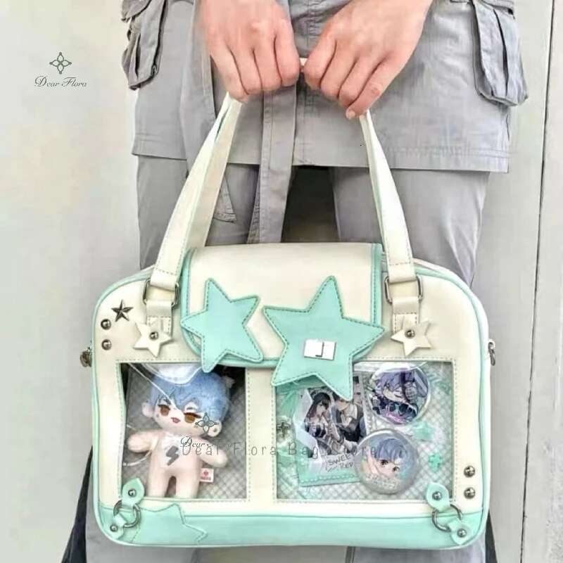 Y2k Trendy Star Ita Lolita Girl Transparent Pocket Fashion Crossbody Women's DIY Display Shoulder Bag Cute Purse Handbag
