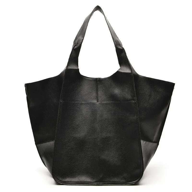 Rretro Handmade Big Beach Tote Bag High Capacity Zipper Shoulder Solid Color Multifunction Handbags For Ladies