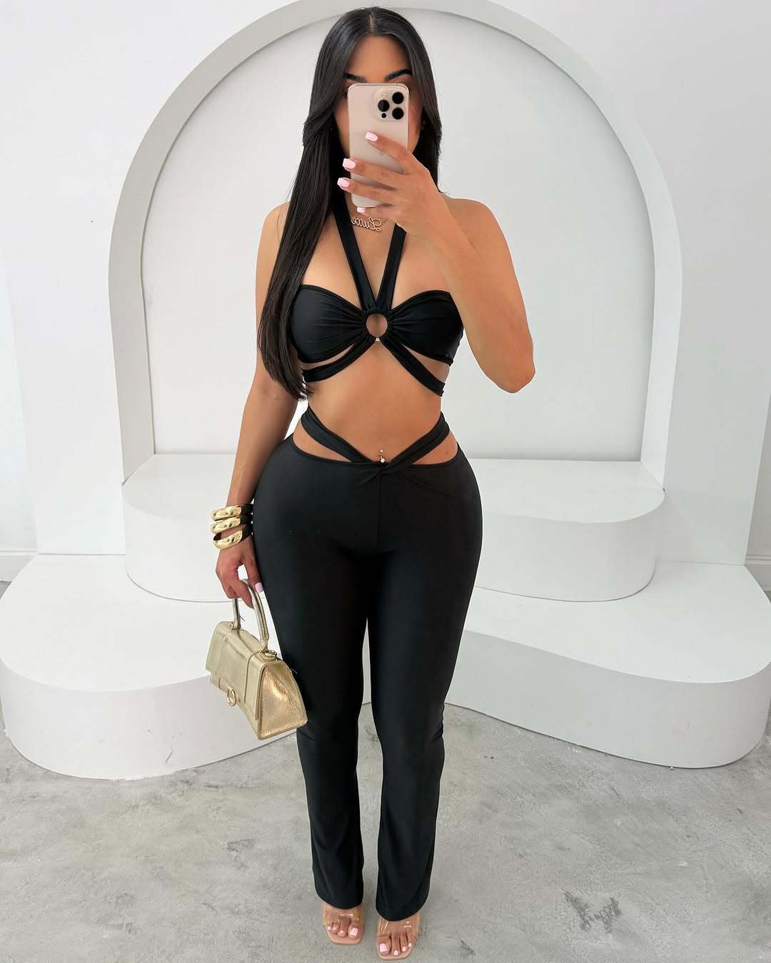 2025S Designer Women S Set New Fashion Party Solid Color Slimming Sexy Short Style Strapless Strap Top Pants Set
