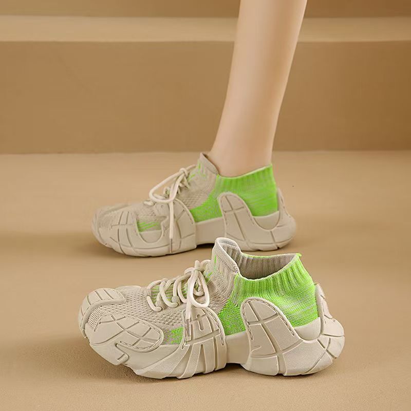 C International Fansen Breathable Socks Shoes Women's Shoes 2025 New Coconut Shoes Thick soled Sports and Leisure Shoes Soft soled