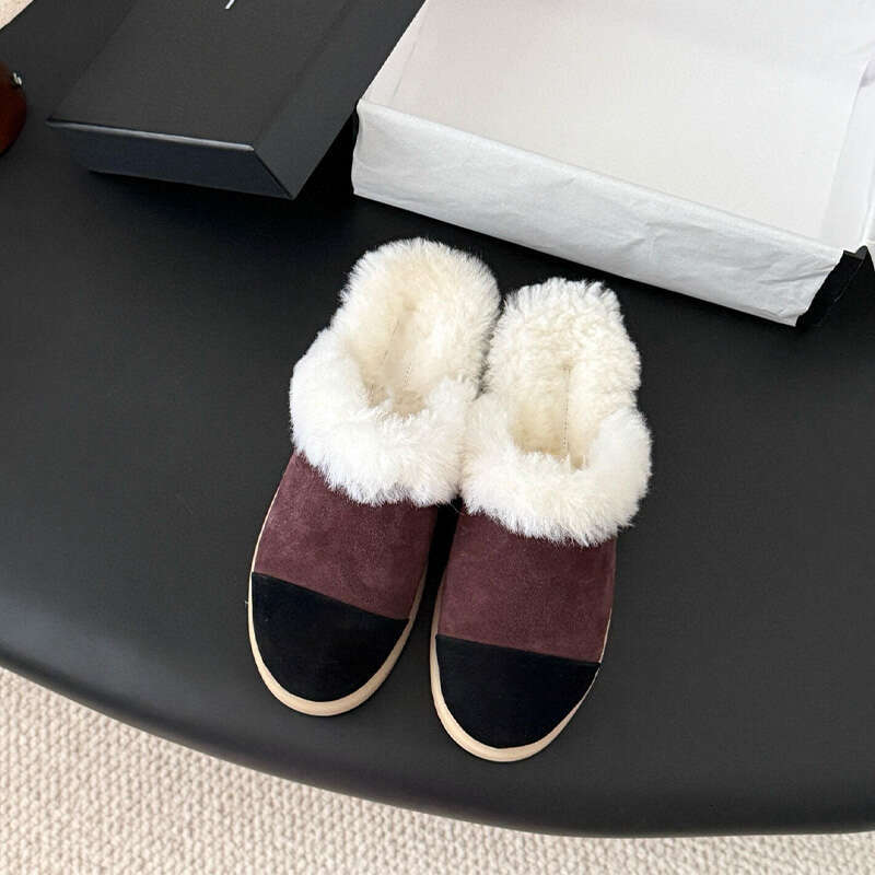Top quality Suede Fur Novelty Slipper shoes Trend Fluffy Furry slipper for women Luxury Designer Fur Winter warm wool shearling with box Classic Slippers