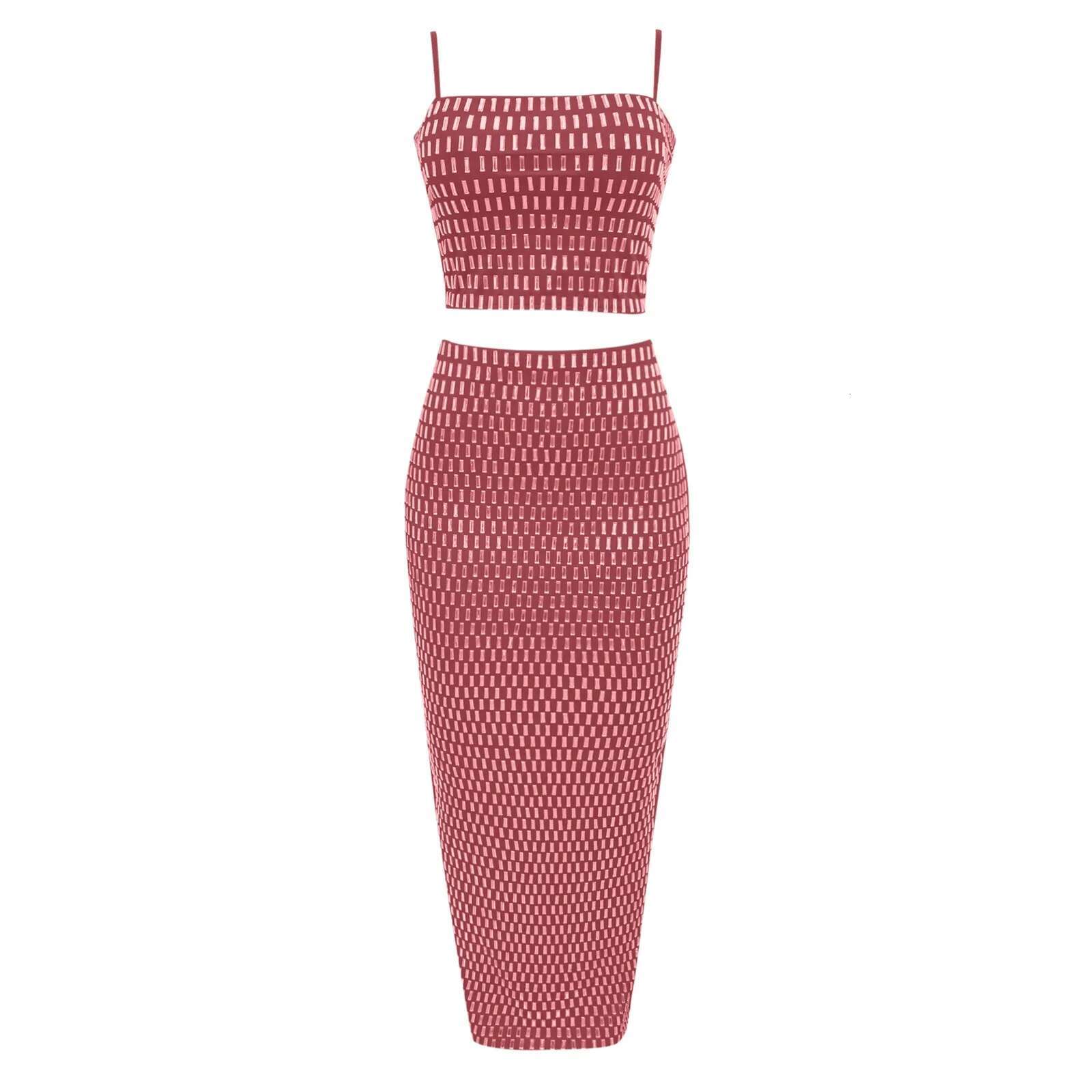 Dongdumaoyi Kliou Women S Sequins Matching Piece Set Shiny Sling Crop Tanks High Waist Maxi Skirts Elegant Street Outfits Suspenders