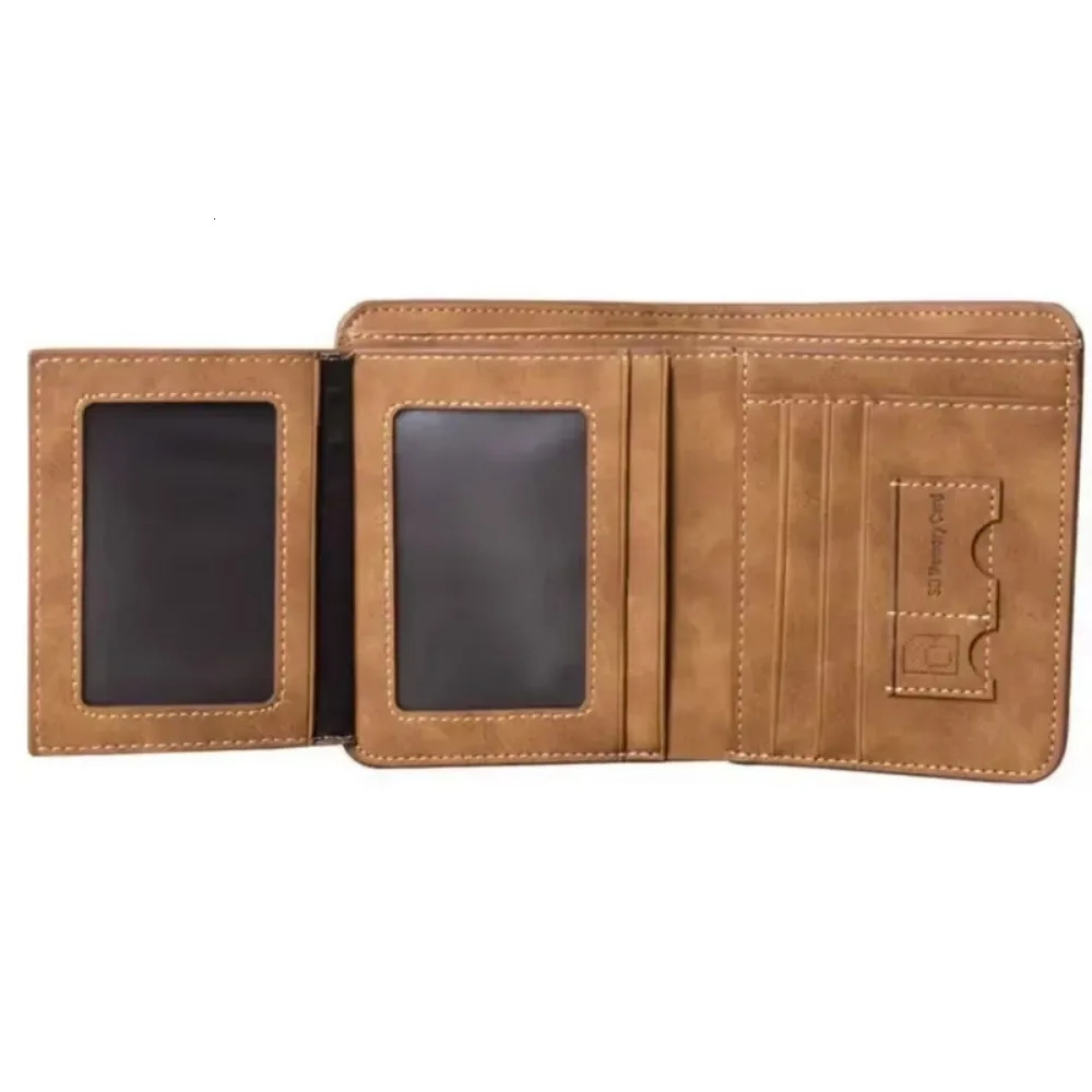 Mens wallet leather Billfold ultrathin fashionable denim credit cardID holder inserts coin y business folding 250408