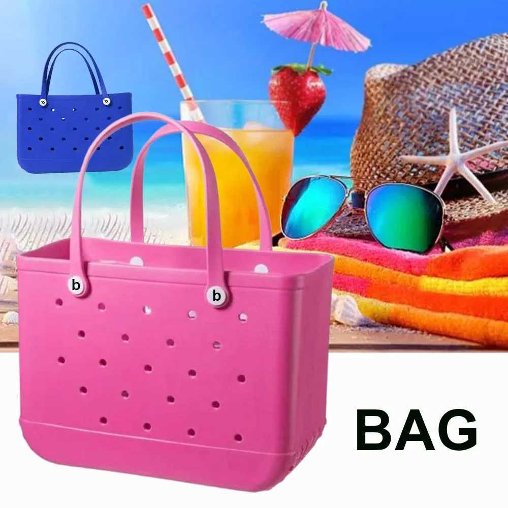 X-Large Fashion Beach Bag Summer Tote Baskets Easy Wash Large Capacity Mommy Diaper Storage Bags for Picnic EVA Summer Tote BagsC250409