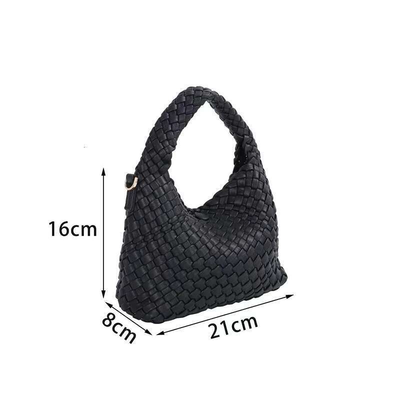 Small Hand Woven Handbags For Women Shoulder Crossbody Bag Soft Vegan Leather Cassual Top Handle Bags Hobo Curved Tote Purses