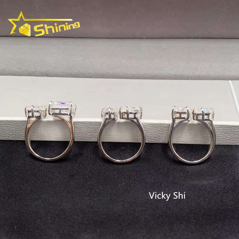 Fine Jewelry Rings Collection Women 925 Sterling Silver D VVS Moissanite Wedding Rings Customized Iced Out Diamond Ring Gifts