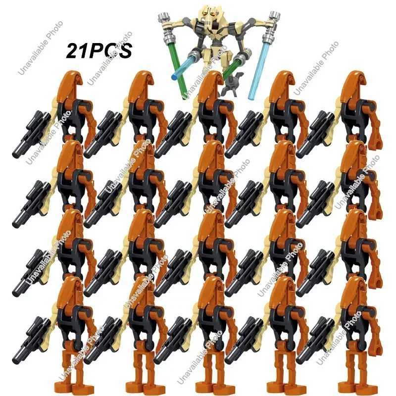 Hot Toys 21pcs Bricks Bulk Pack Assemble Building Blocks Fit for Battle Figures Droids Mode Doll Set Toy Gifts X250409