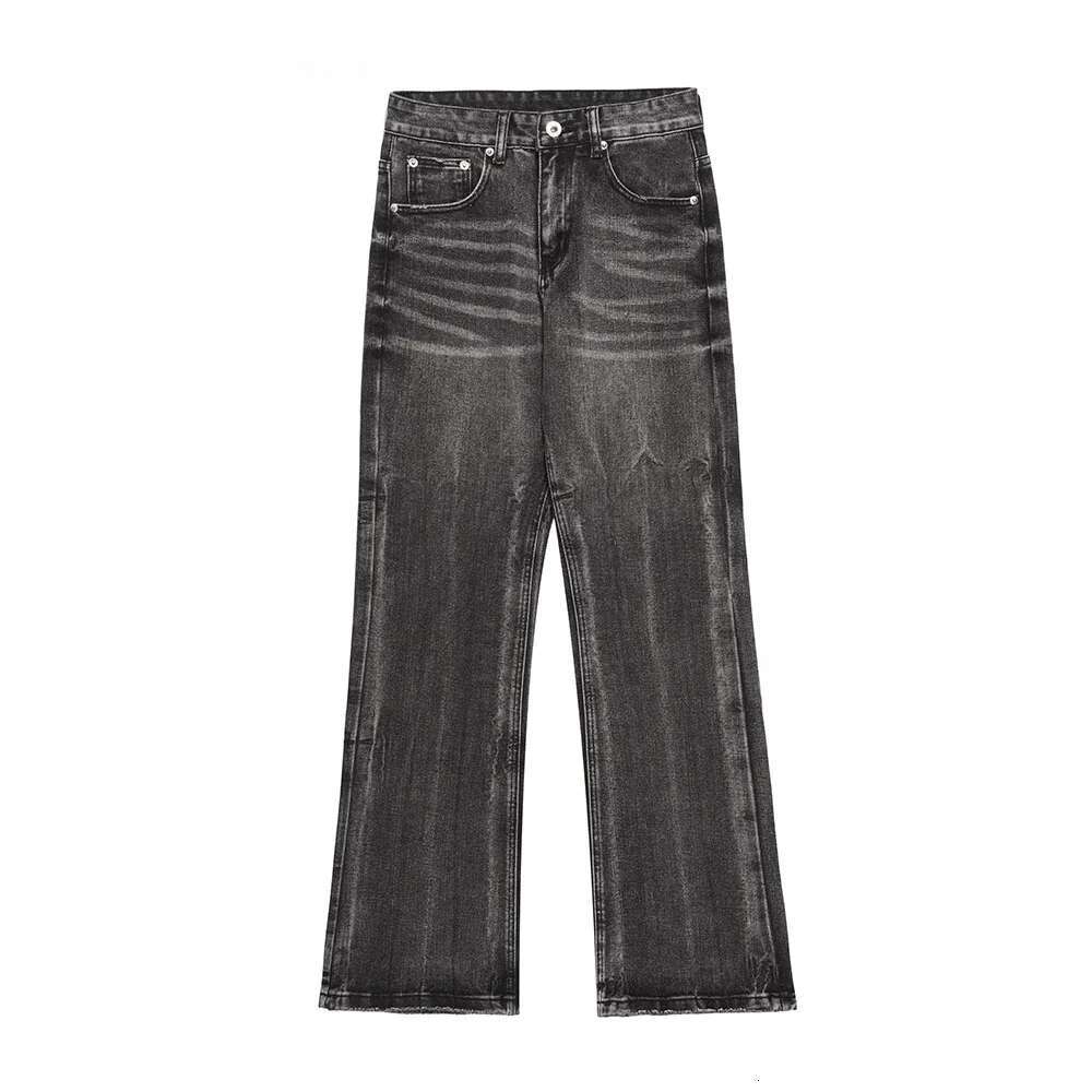 Distressed Flared Mens Washed Denim Pants Hip Hop Casual Jeans Autumn Winter Streetwear Men Trousers