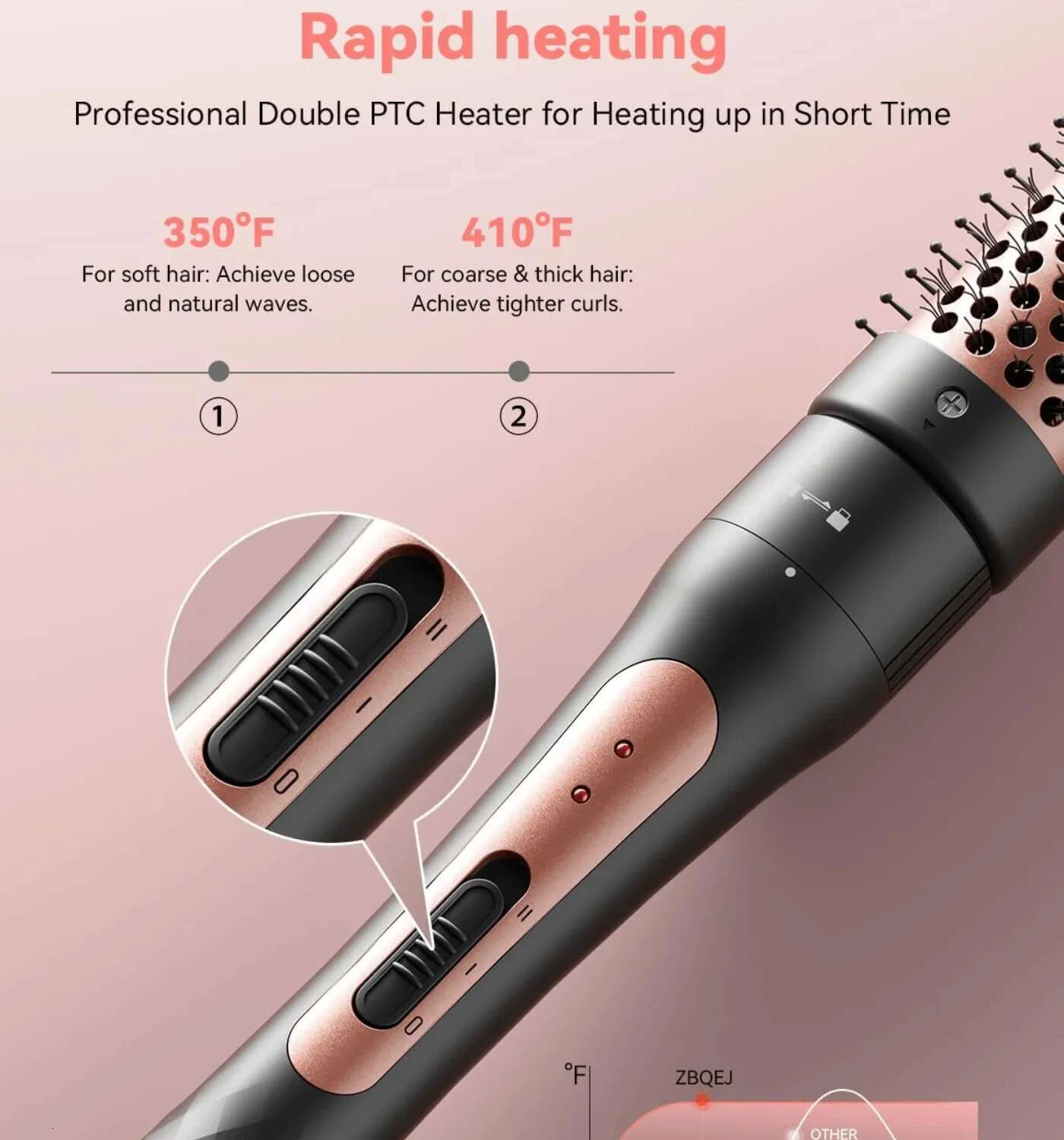 4 In 1 Curg Equipped With Electric Brushes Hot Air Comb Fast Heating Up Crimper Wand Curler Salon Curly Hair Iron