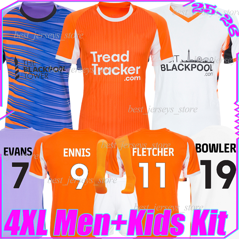 4XL 25/26 Blackpool F.C FLETCHER soccer jerseys The Seasiders ENNIS BANKS HAMILTON BOWLER HANSSON TAYLOR BROWN EVANS HONEYMAN LYONS football shirt men kids kits sock